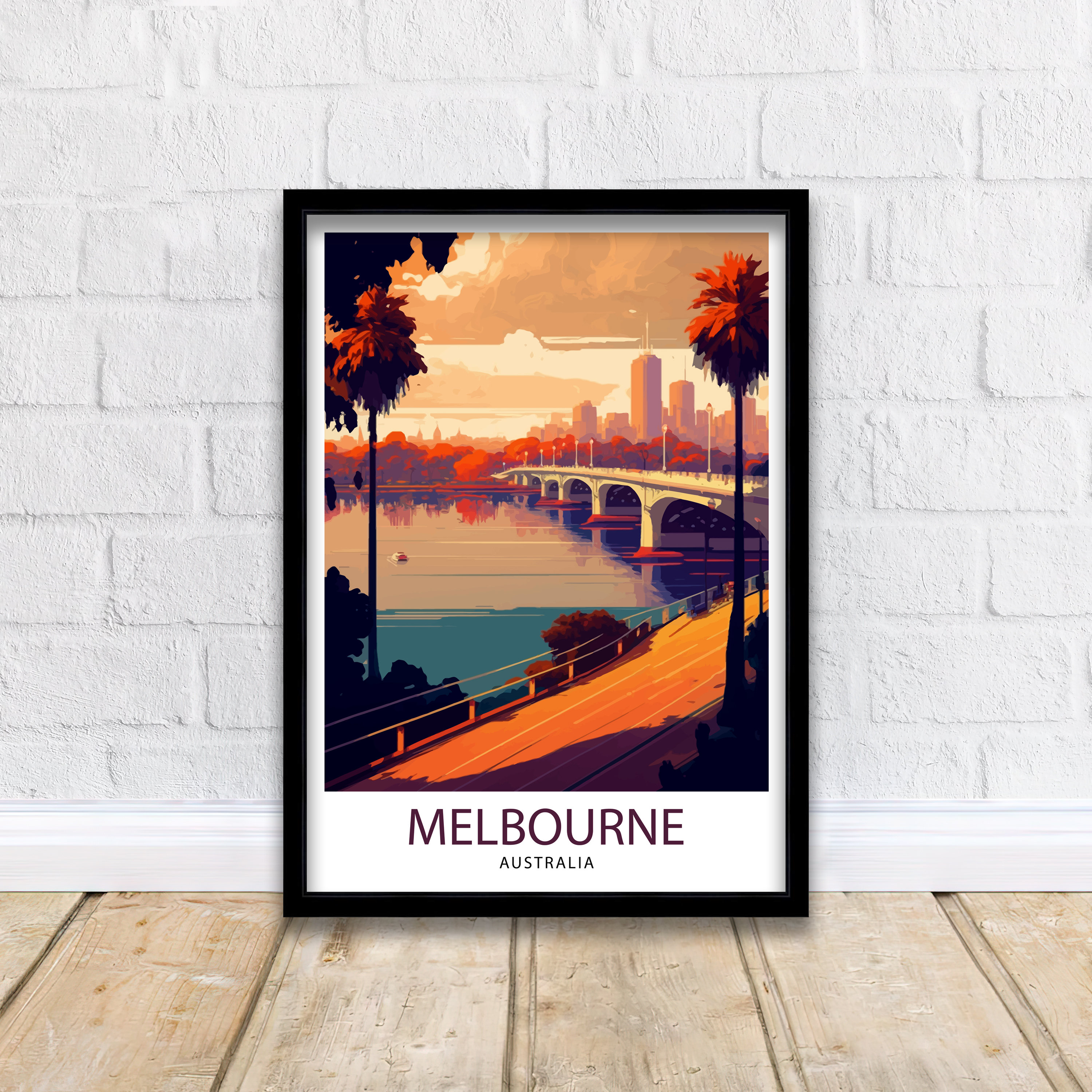 Melbourne Australia Travel Print Melbourne Wall Art Melbourne Etsy