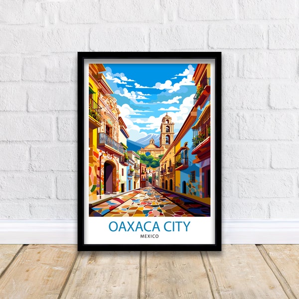 Oaxaca Mexico Travel Print  Oaxaca Wall Decor Oaxaca Home Living Decor Oaxaca Mexico Illustration Travel Poster Gift for Oaxaca Mexico Home