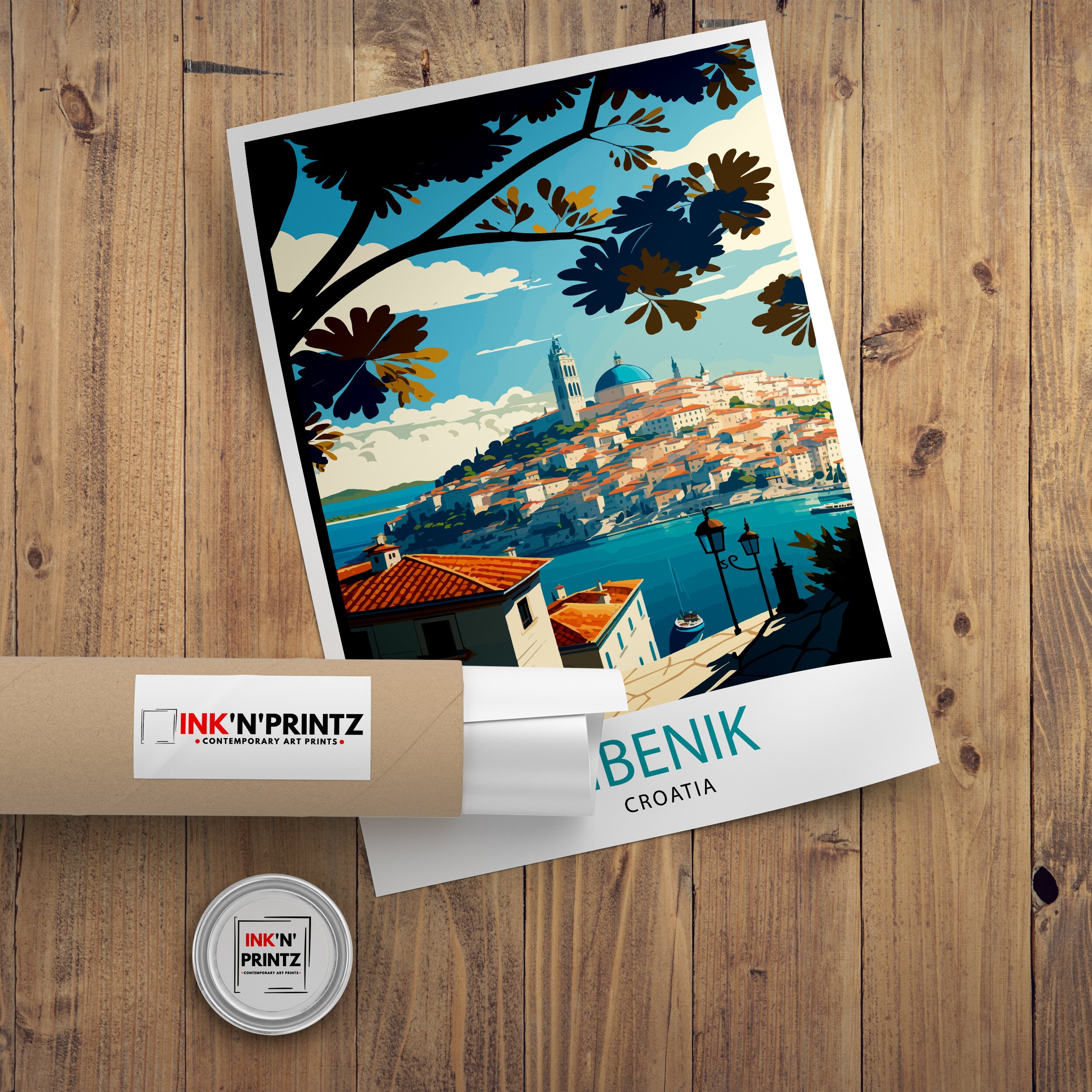 Sibenik Croatia Travel Poster, City Skyline Art Print - Etsy
