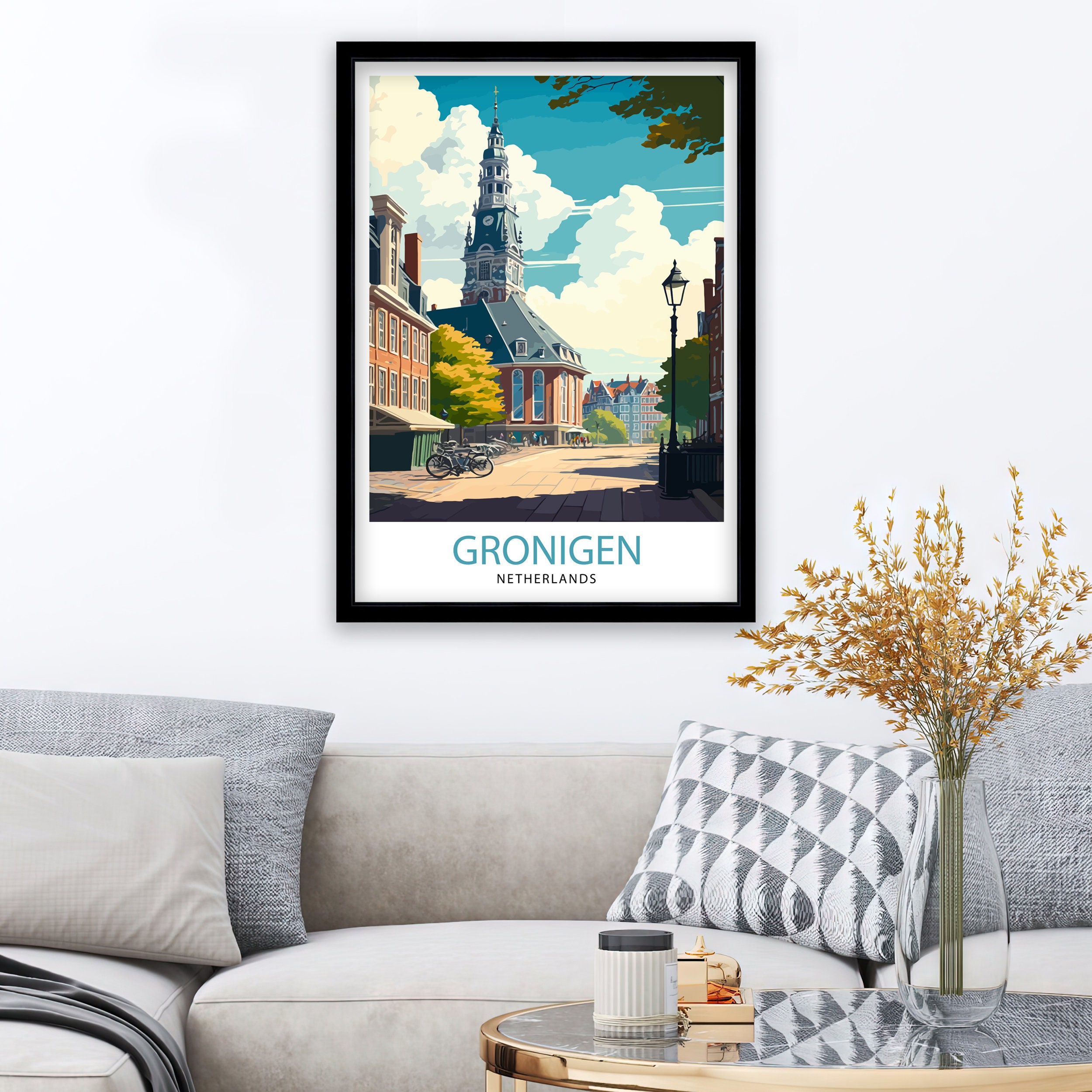 Discover Groningen Pays-Bas Voyage Affiche