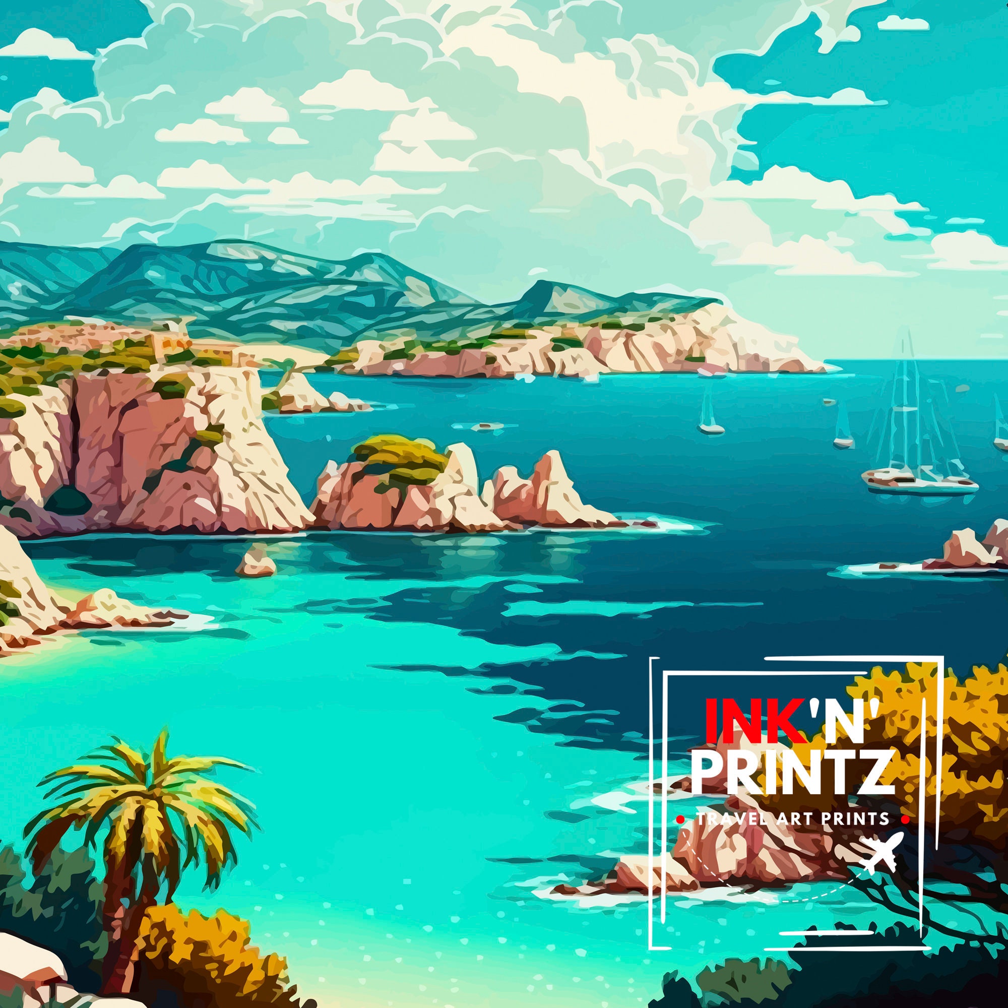 Majorca Spain Travel Print Majorca Wall Decor Majorca Home Living Decor ...