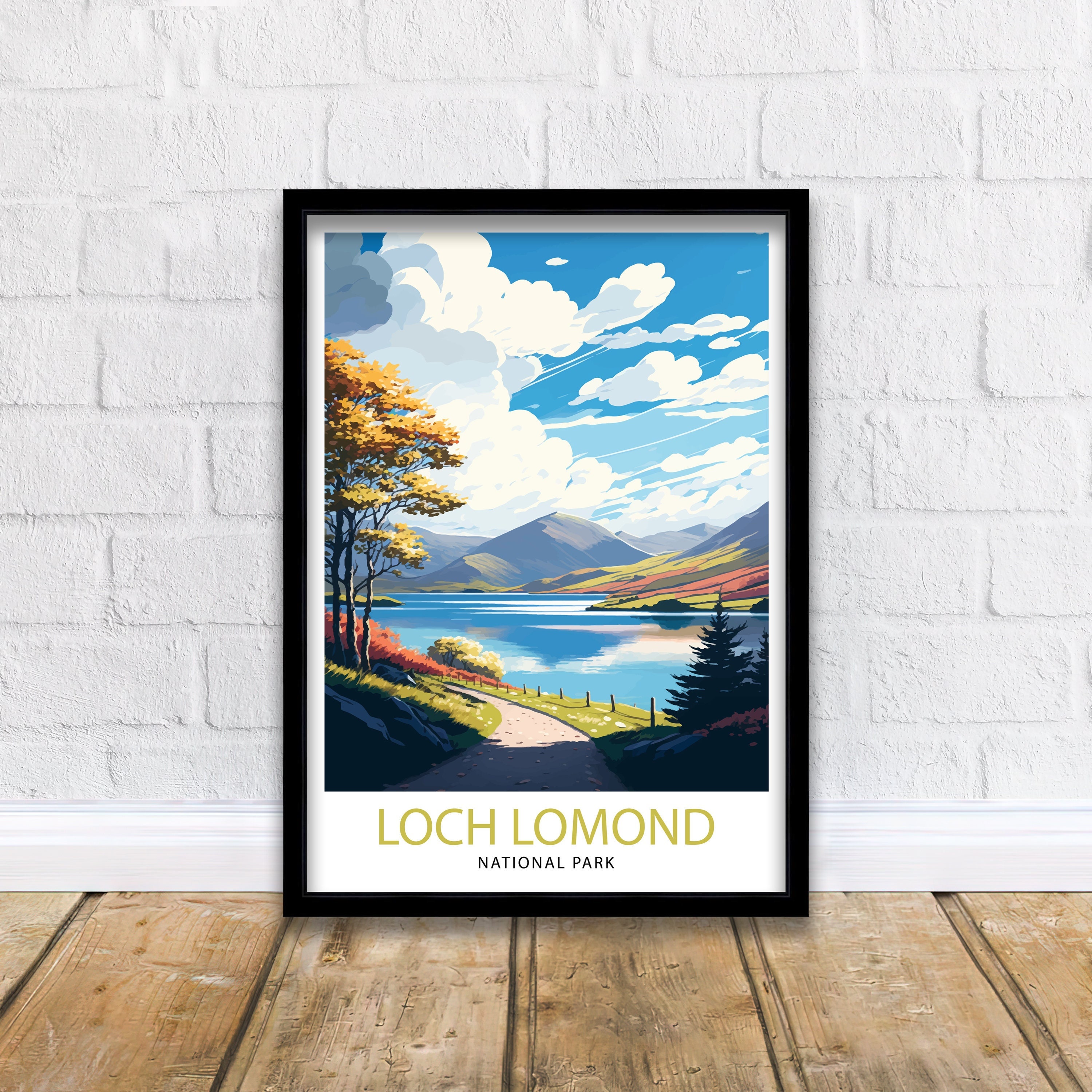 Loch Lomond Travel Print  | Scotland | Loch Lomond Print | Travel Poster | Scotland Print | Wall Art | National Park | Scottish Highlands