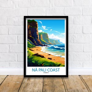 Na Pali Coast Travel Print  Na Pali Coast Wall Decor Na Pali Coast Poster Hawaii Travel Prints Na Pali Coast Art Print Na Pali Coast
