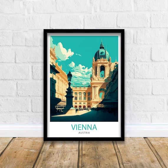 Vienna Austria Travel Print  Vienna Wall Decor Vienna Home Living Decor Vienna Illustration Travel Poster Gift For Vienna Austria Home Decor