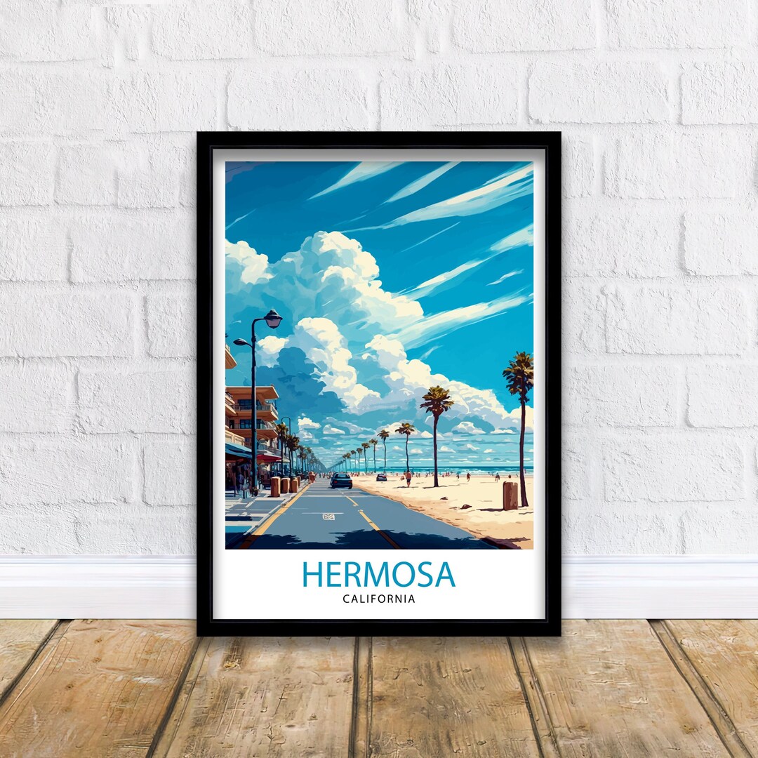 Hermosa Beach California Travel Print Hermosa Beach Wall Decor Hermosa