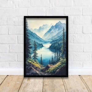 Washington State Watercolor Print Wall Art Pacific Northwest Art Washington Landscape Watercolour Art Scenic Views Nature Lover Gift