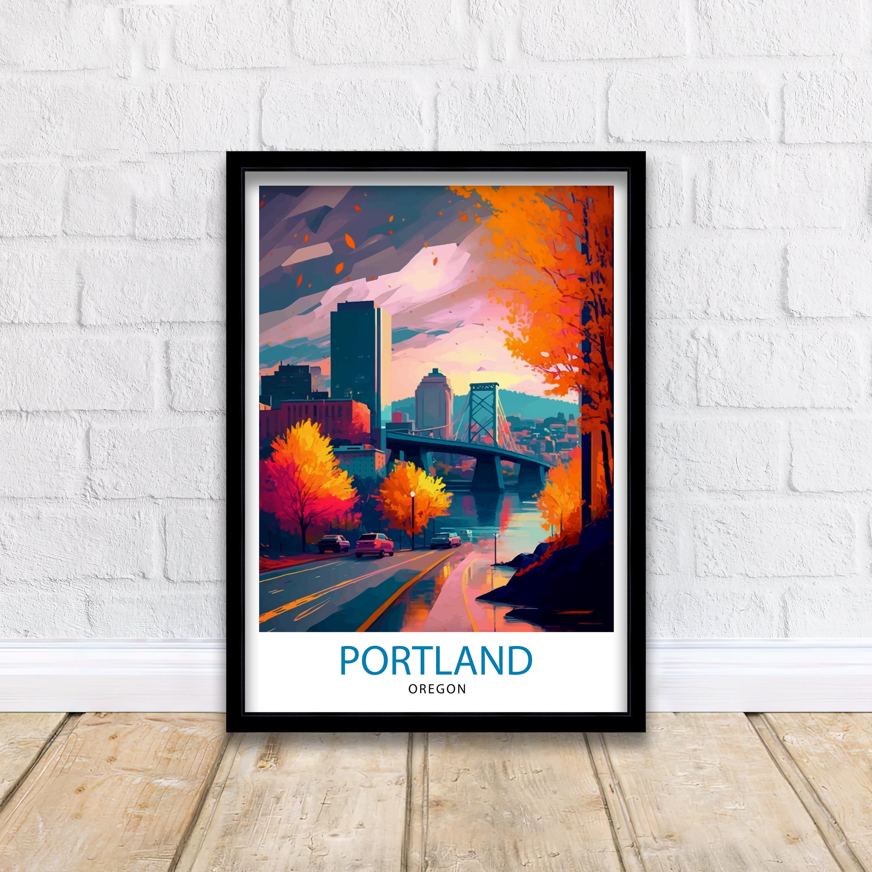 Portland Oregon Travel Print Portland Wall Decor Portland Home