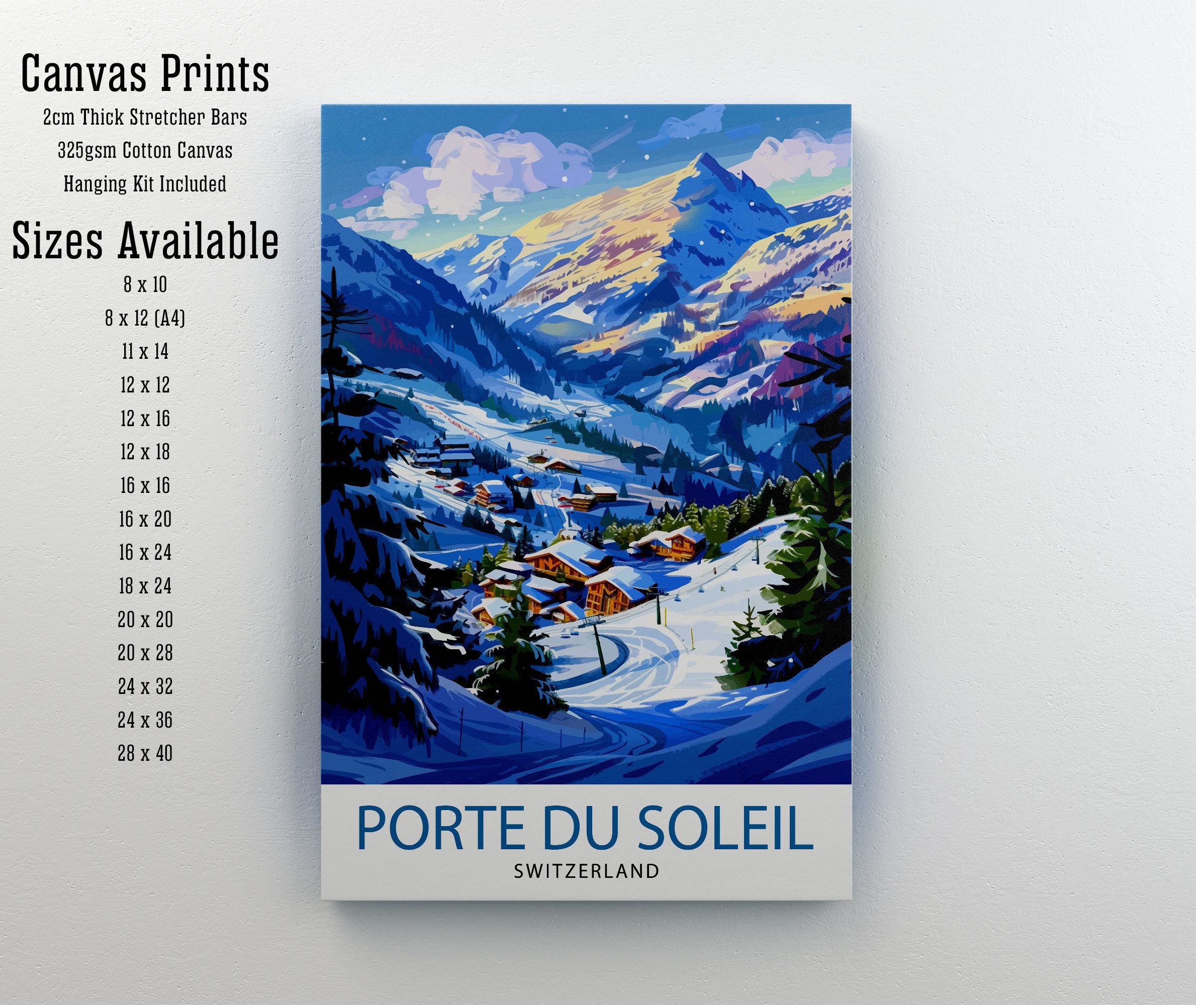 Portes Du Soleil France Switzerland Travel Print Wall Decor Wall