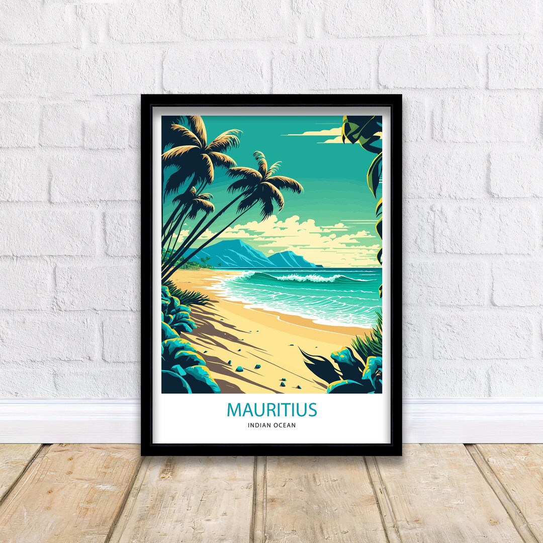 Mauritius Travel Print Mauritius Poster Mauritius Mauritius Wall Art Travel Print Travel Poster