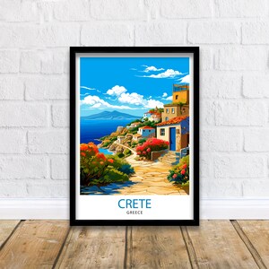 Crete Greece Travel Print  Crete Wall Decor Crete Poster Greece Travel Prints Crete Art Print Crete Illustration Crete Wall Art Greece Print