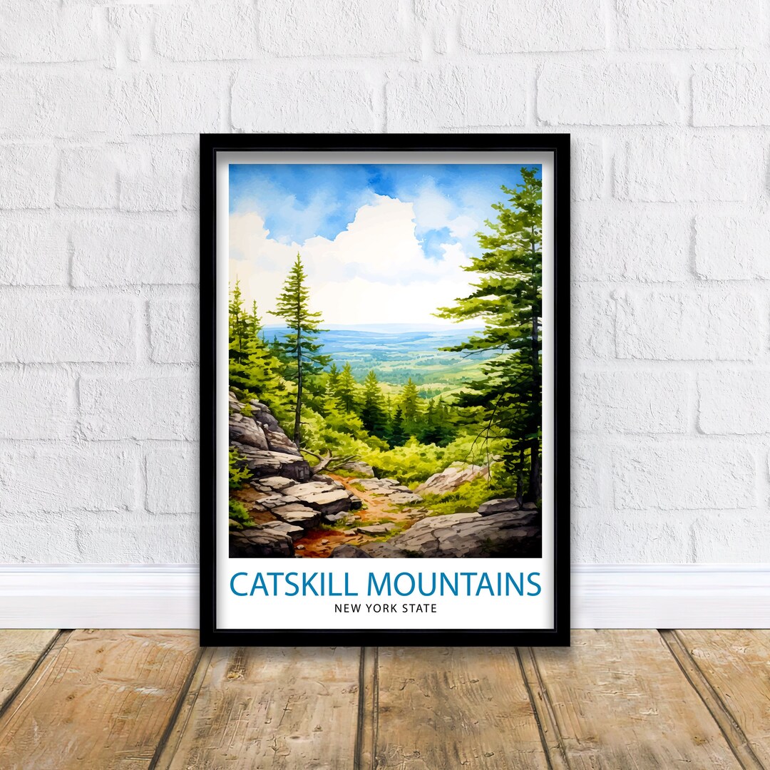 Catskill Mountains New York State Travel Print Catskill Wall Decor