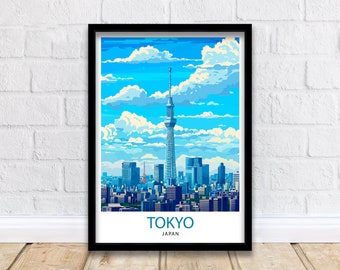 Tokyo Japan Travel Print  Wall Decor Tokyo Art Print Tokyo Poster Japan Travel Prints Tokyo Art Print Tokyo Illustration Tokyo Wall Art