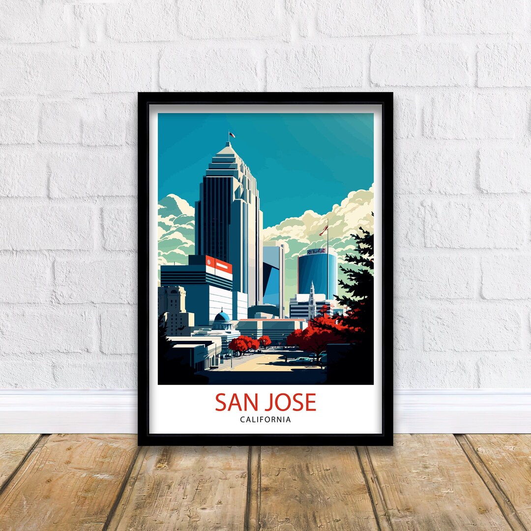 San Jose Travel Print San Jose Wall Art San Jose California Etsy