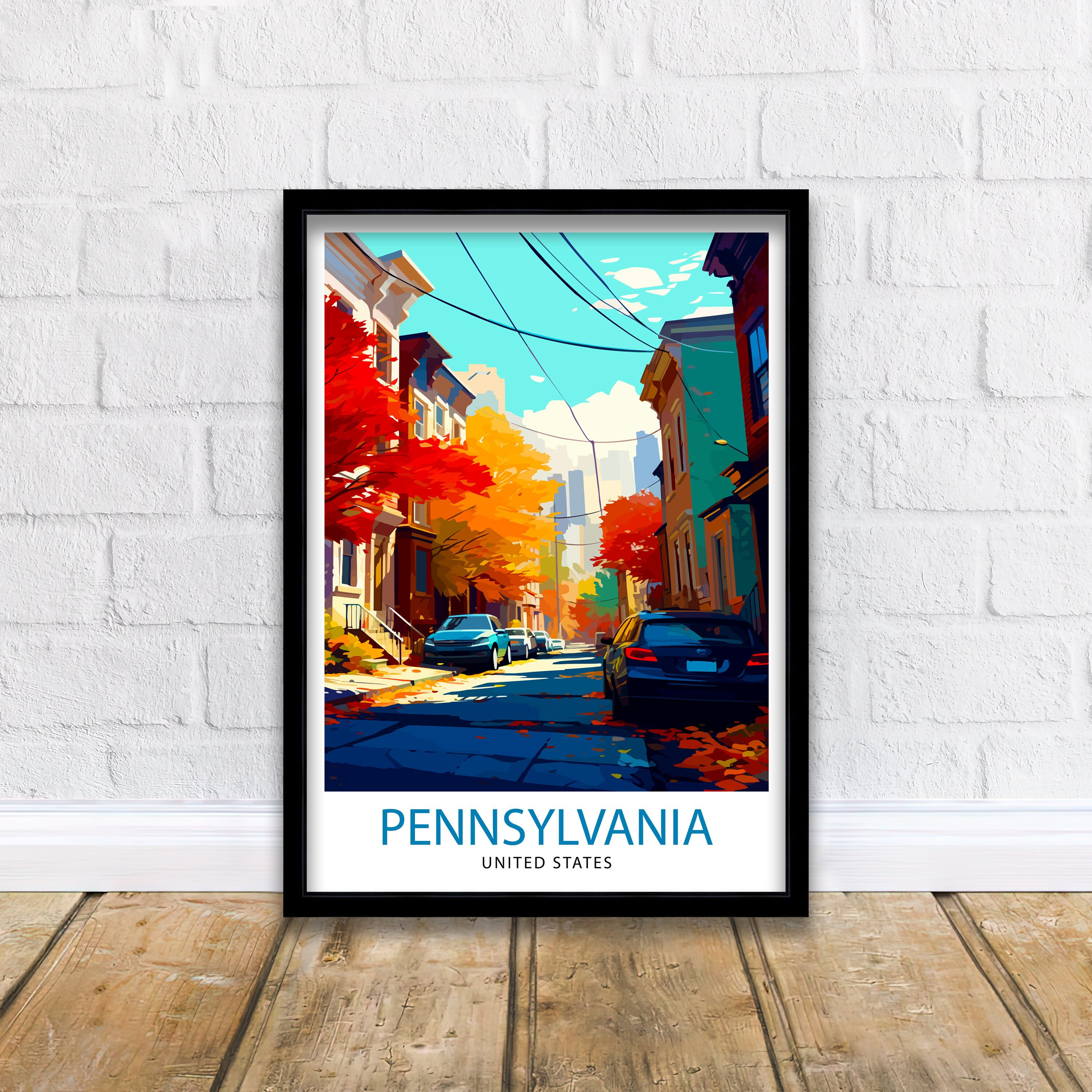 Philadelphia Travel Print| Philadelphia Wall Decor Philadelphia Art Print Pennsylvania Travel Poster Gift for Philly Lovers