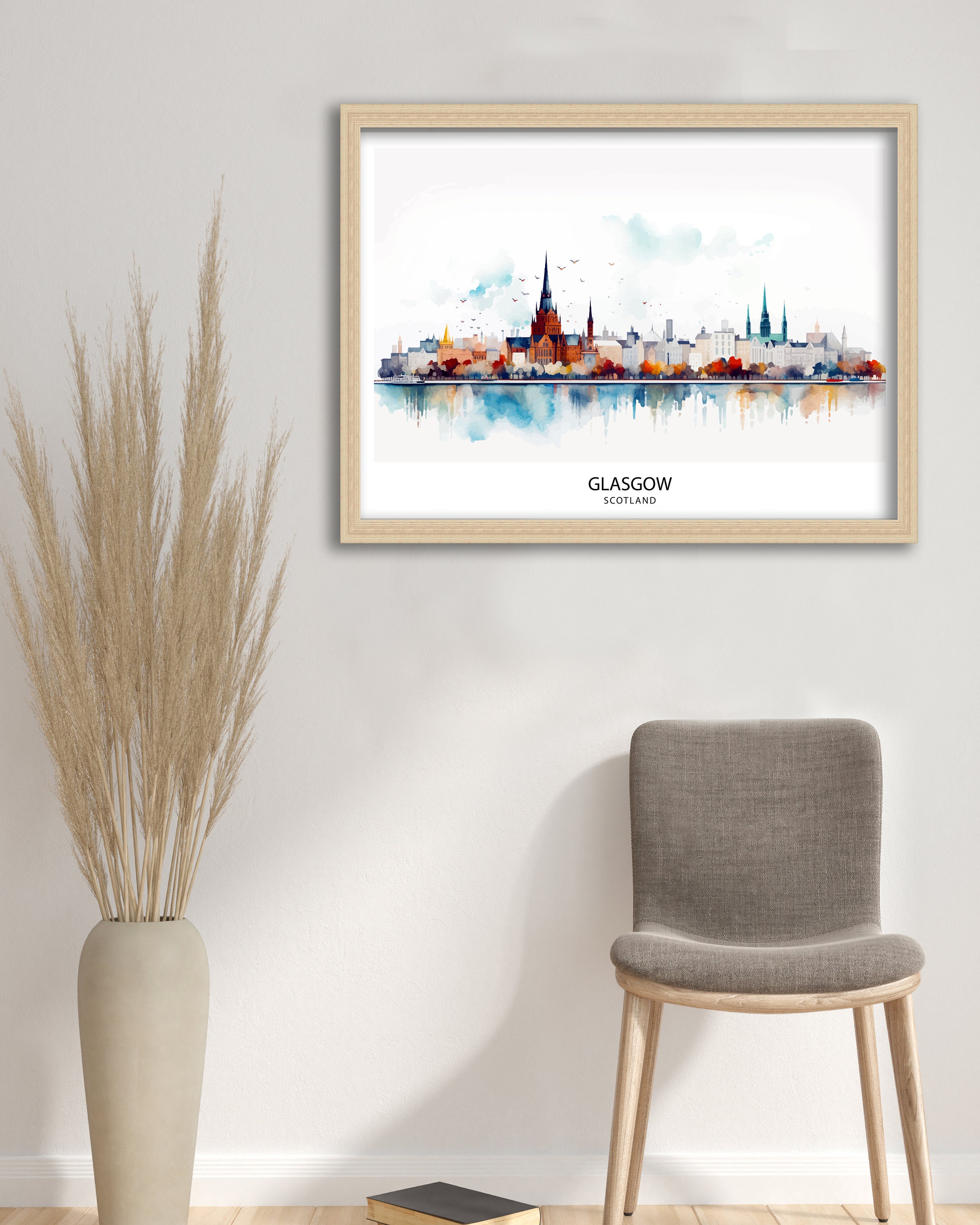 Poster Su Tela Glasgow Skyline – Viaggio Vintage Per Arredamento Moderno