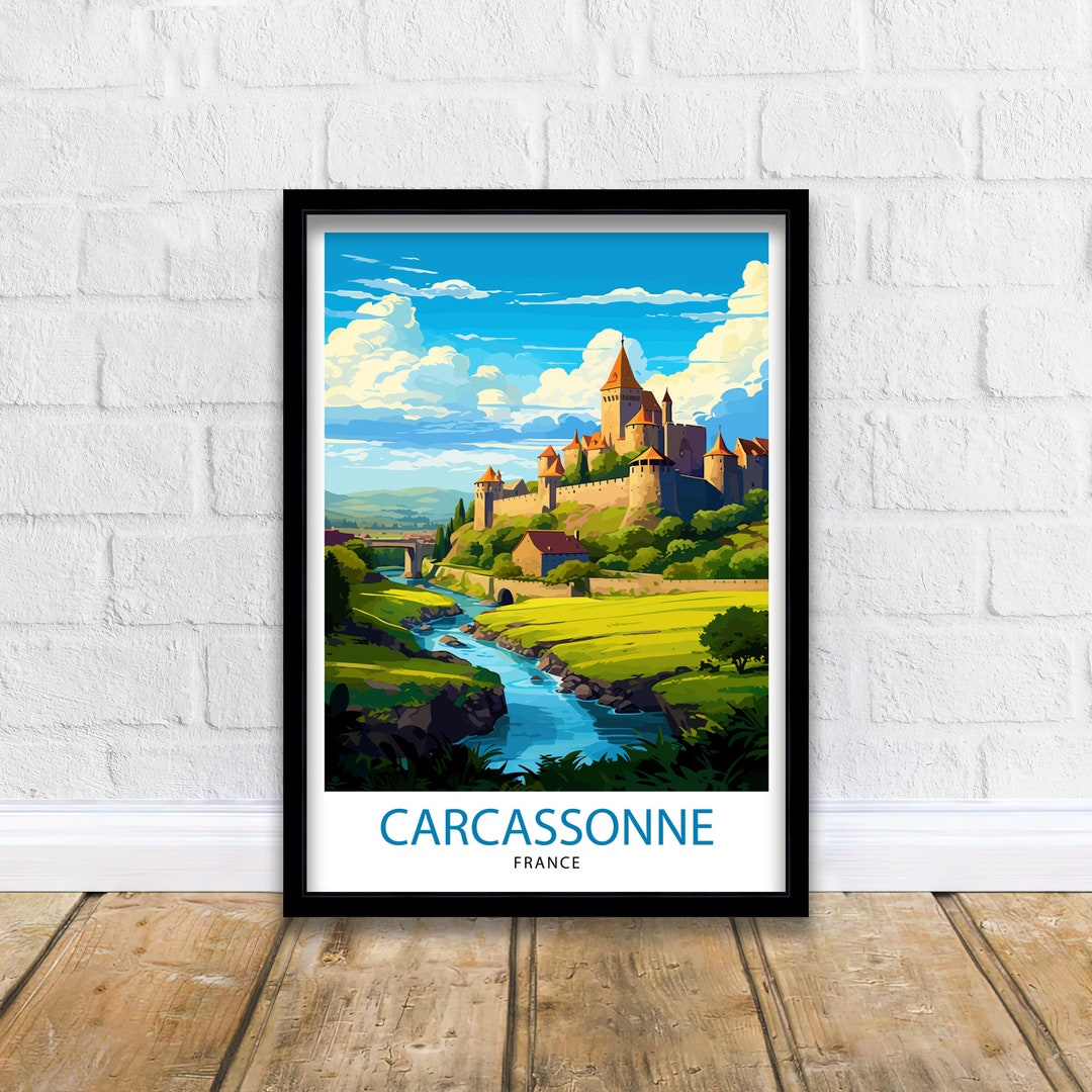 Carcassonne France Travel Print Carcassonne Wall Decor Carcassonne ...