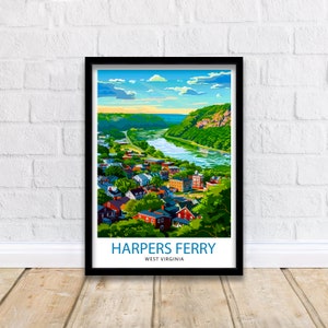 Harpers Ferry West Virginia Reise-Druck Wanddekor Wandkunst Harpers Ferry Wandbehang Home Décor Harpers Ferry Geschenk Kunstliebhaber West