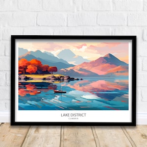 Lake District Travel Print  | Lake District Print | Lake District Art | Lake District Poster | The Lake District | Travel Print