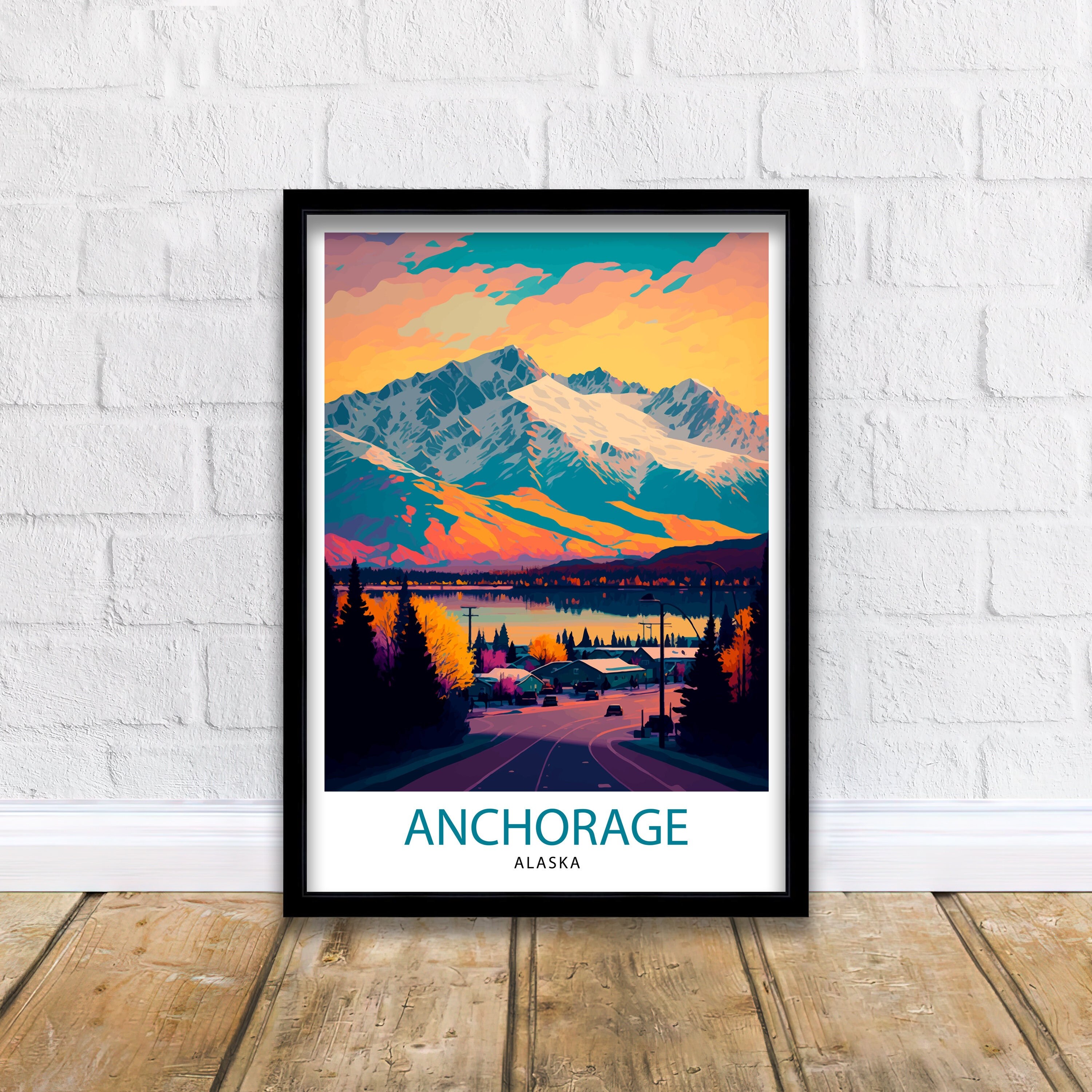 Anchorage Alaska Travel Print Anchorage Wall Decor Alaska Travel Poster Anchorage Art Print Anchorage Illustration Anchorage Wall Art - Etsy