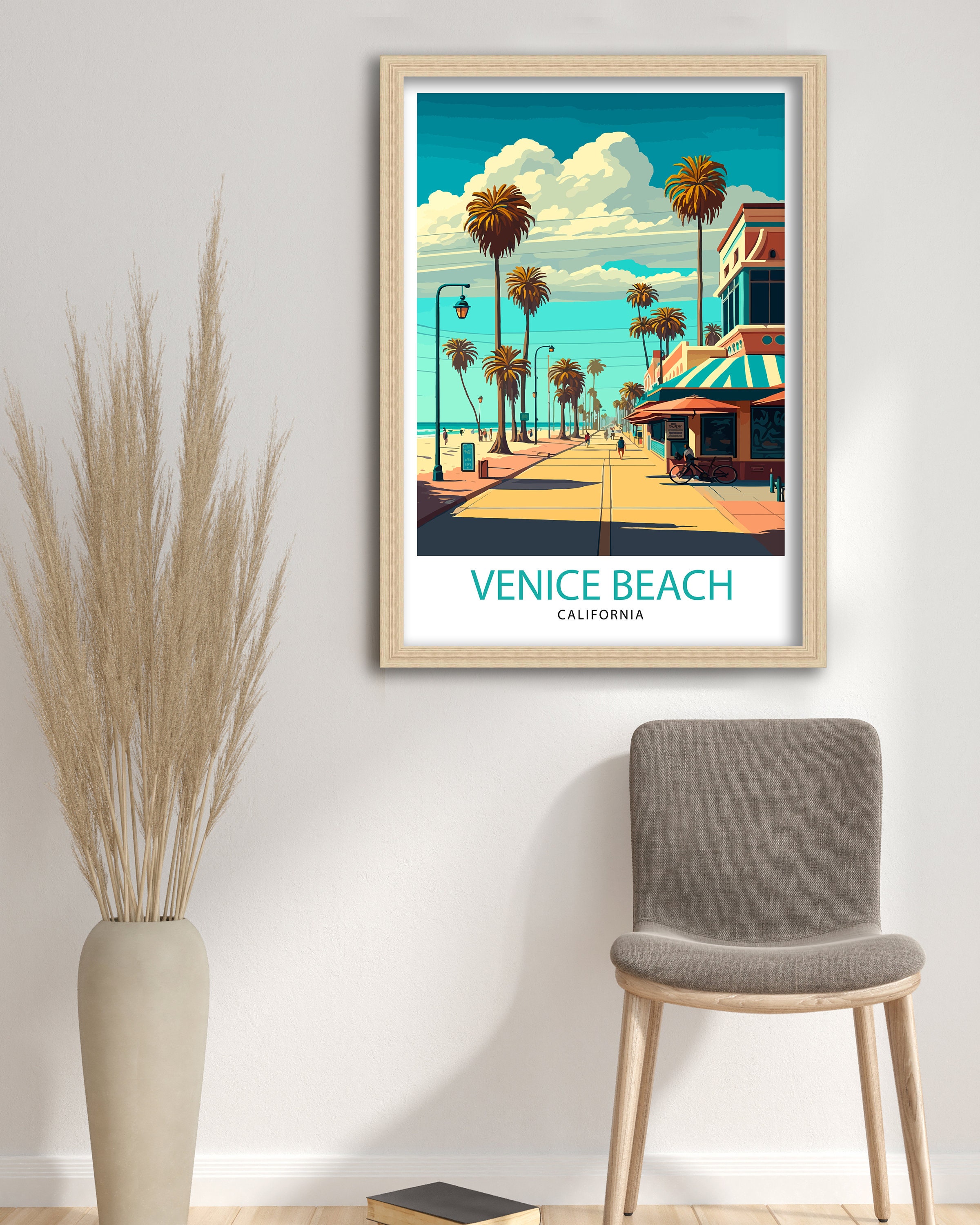 Venice Beach California Travel Print Venice Beach Wall Art Etsy UK