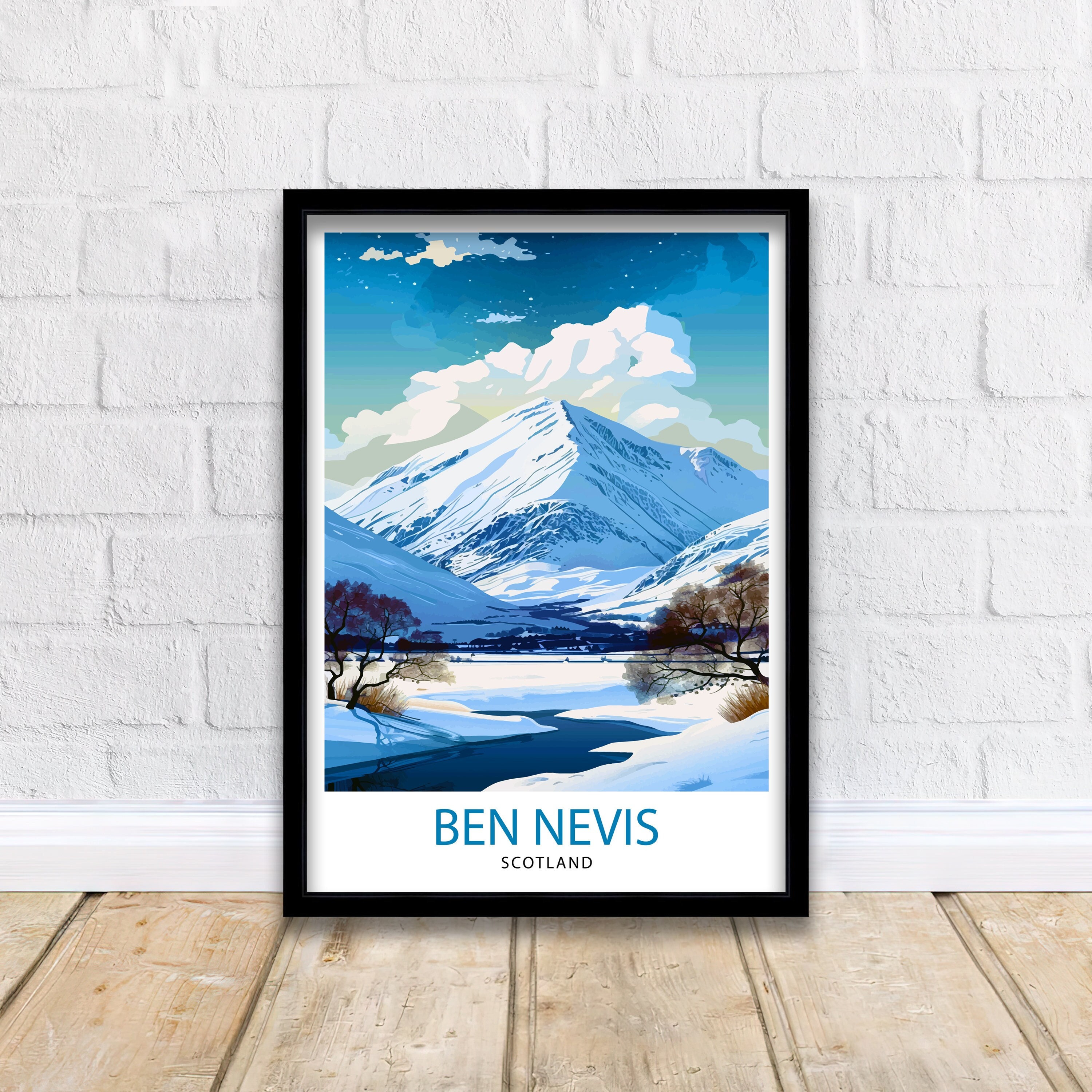 Ben Nevis Print  Scottish Mountain Decor Fort William Scotland Wall Art Ben Nevis Summit Poster Scottish Highlands Landscape Artwork Hiking