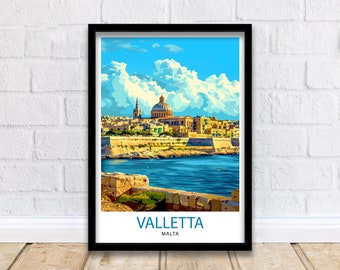 Valletta Malta Travel Print Wall Decor Wall Art Valletta Wall Hanging Home Décor Valletta Gift Art Lovers Malta Art Lover Gift Print Art