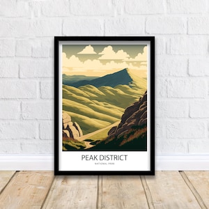 Peak District Travel Print  | Peak District Art | Peak District Print | Landscape | Travel Poster | Peak District Poster