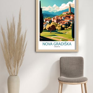 Nova Gradiška Croatia Travel Print , Croatian Cityscape Wall Art, Croatia Travel Poster, Nova Gradiška Souvenir, Home Decor image 3
