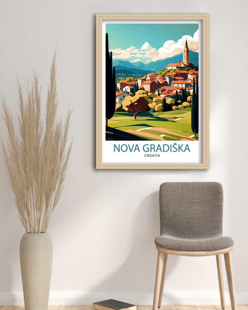 Nova Gradiška Croatia Travel Print , Croatian Cityscape Wall Art, Croatia Travel Poster, Nova Gradiška Souvenir, Home Decor image 3