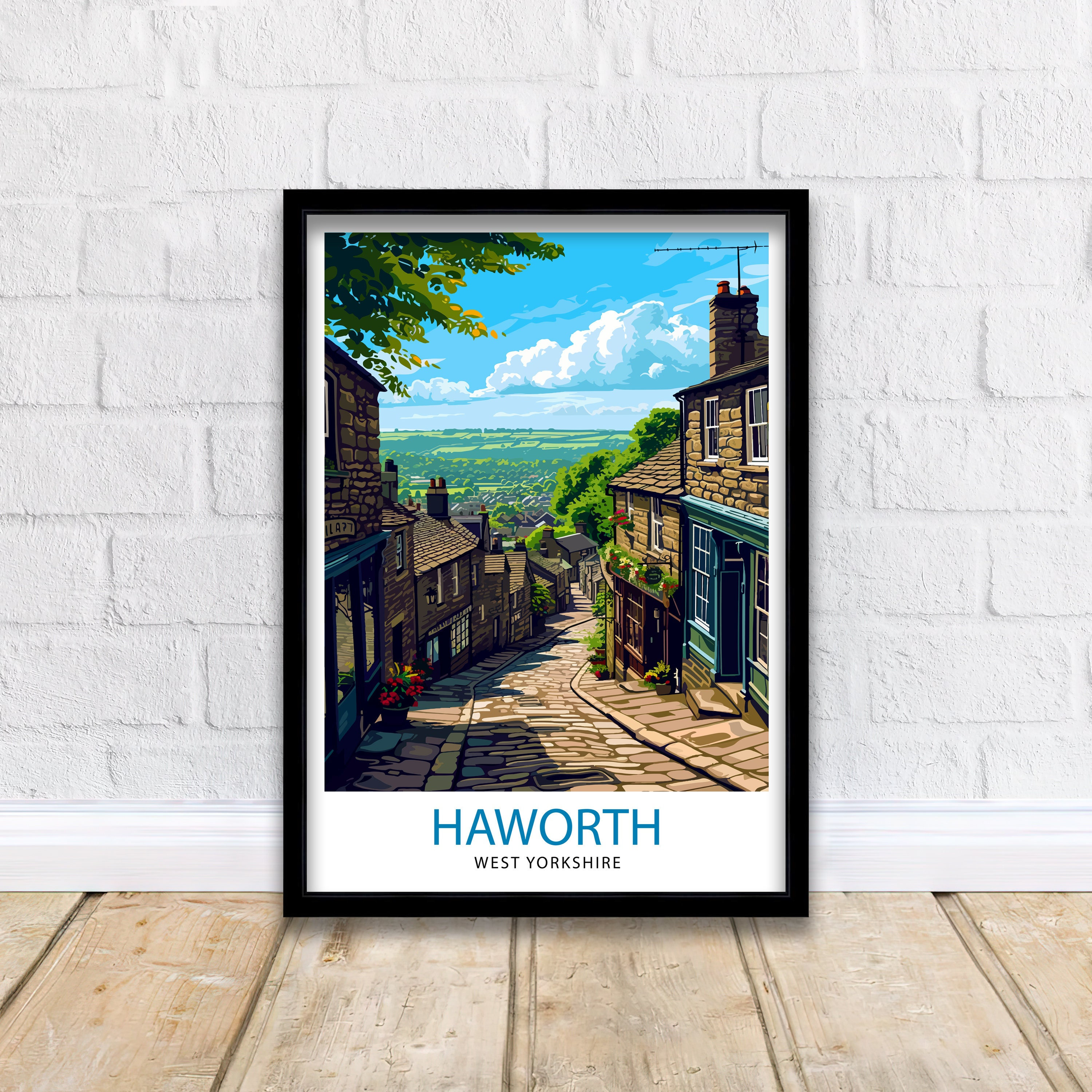 Haworth Yorkshire Travel Print  Haworth Wall Art Haworth Home Decor Haworth Illustration Yorkshire Travel Poster Gift For Haworth, England