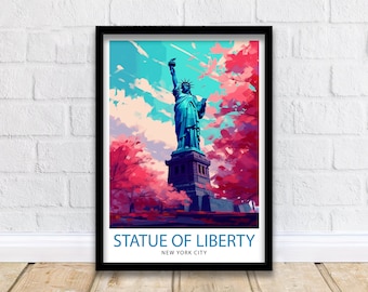 LIBERTY アートタペストリー 約70cm x 100cm Statue of Liberty Travel Print| New York Wall Decor USA Travel