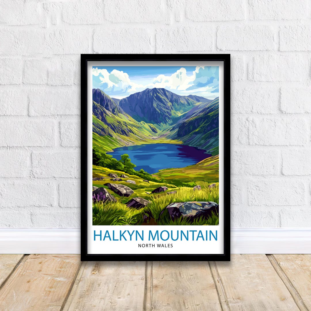 Halkyn Mountain Travel Poster Wales Landscape Art Halkyn Mountain Print ...