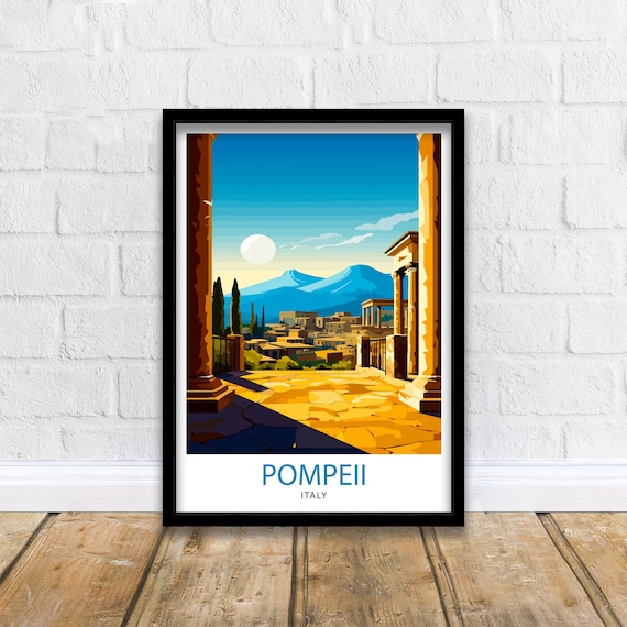 Pompeii Italy Travel Print  Pompeii Wall Decor Pompeii Poster Italy Travel Prints Pompeii Art Print Pompeii Illustration Pompeii Wall Art