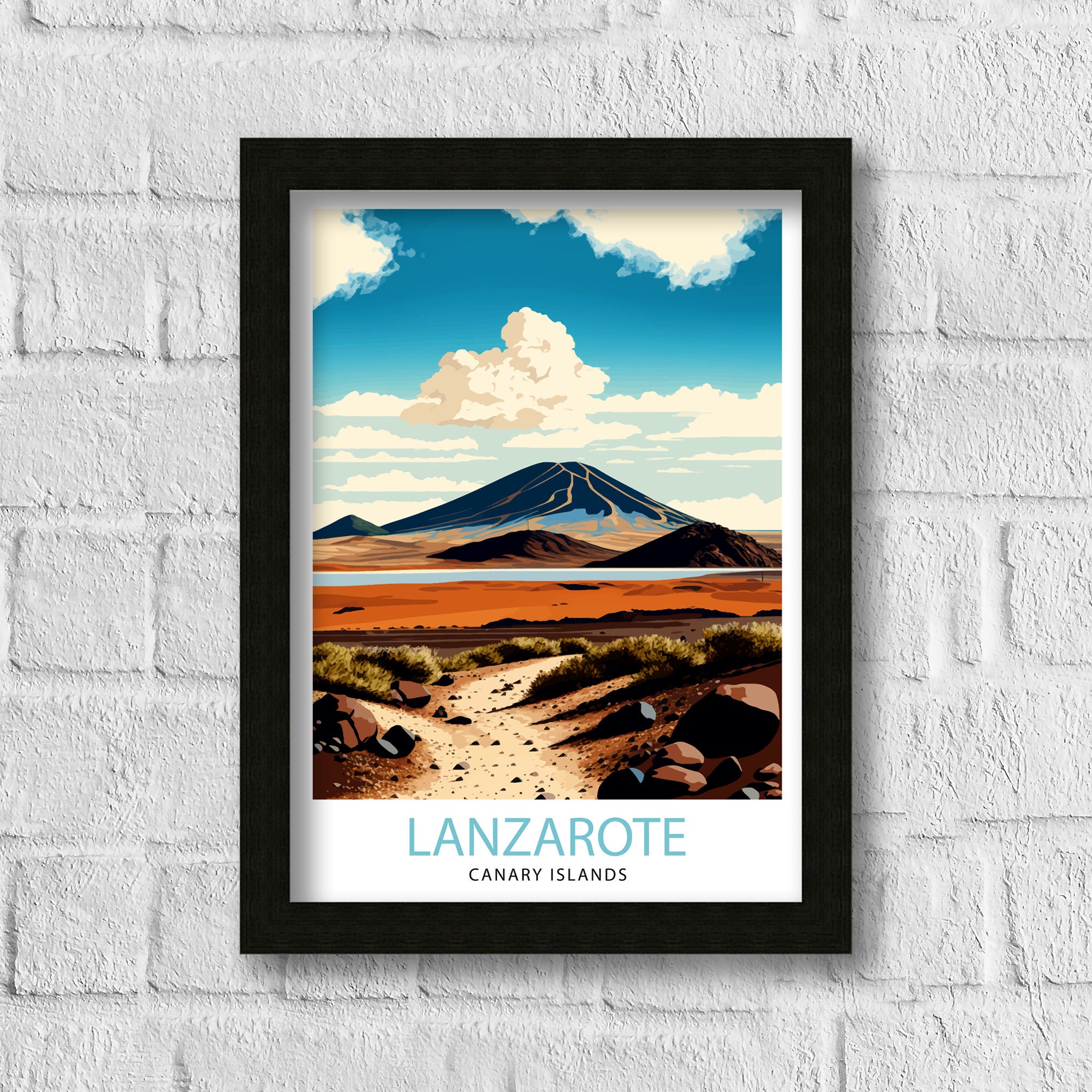 ランサローテ島旅行ポスター：スペインの風景アートプリント - Etsy 日本