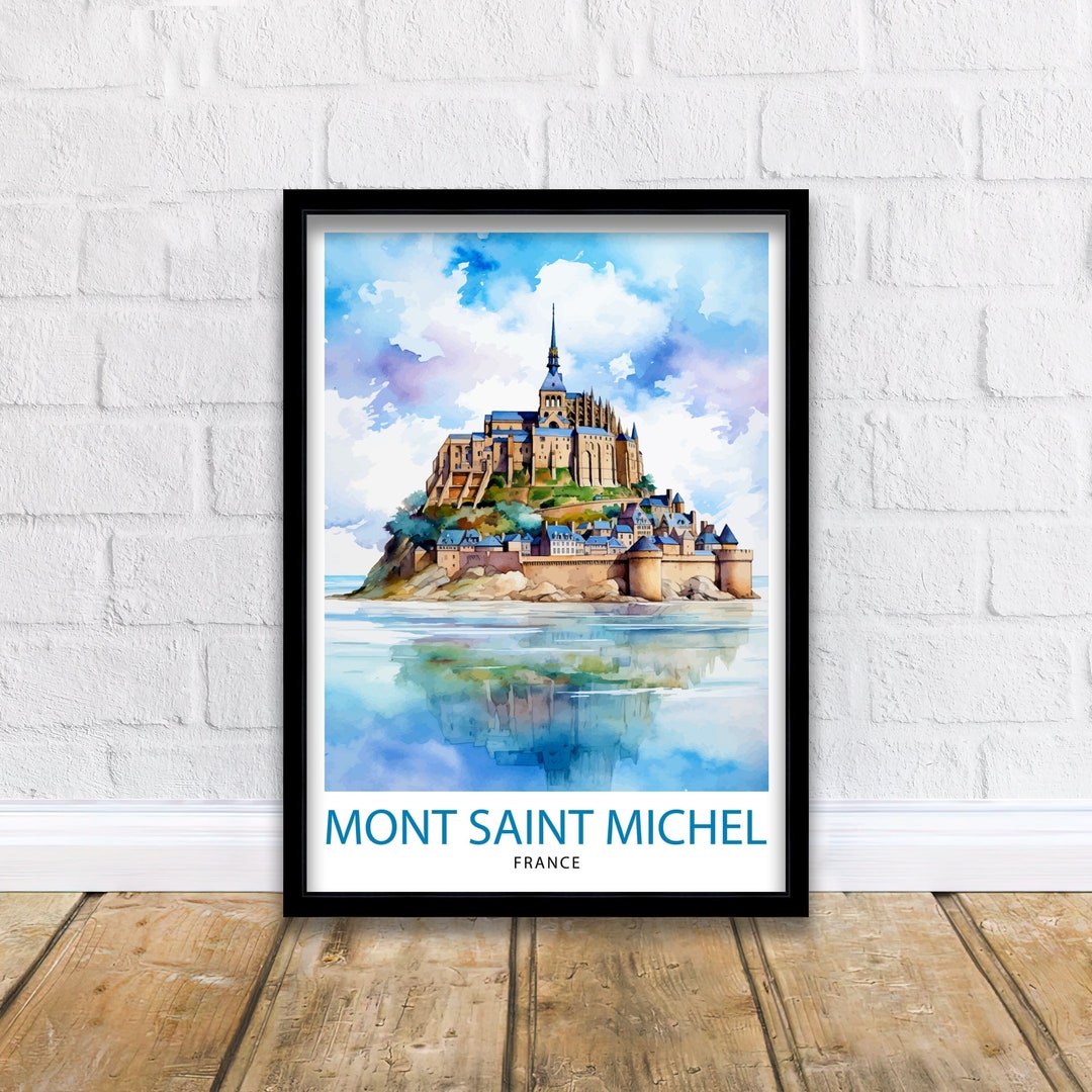 Le Mont St Michel (cornflower)Fine Art print A3 / A2 main image 1