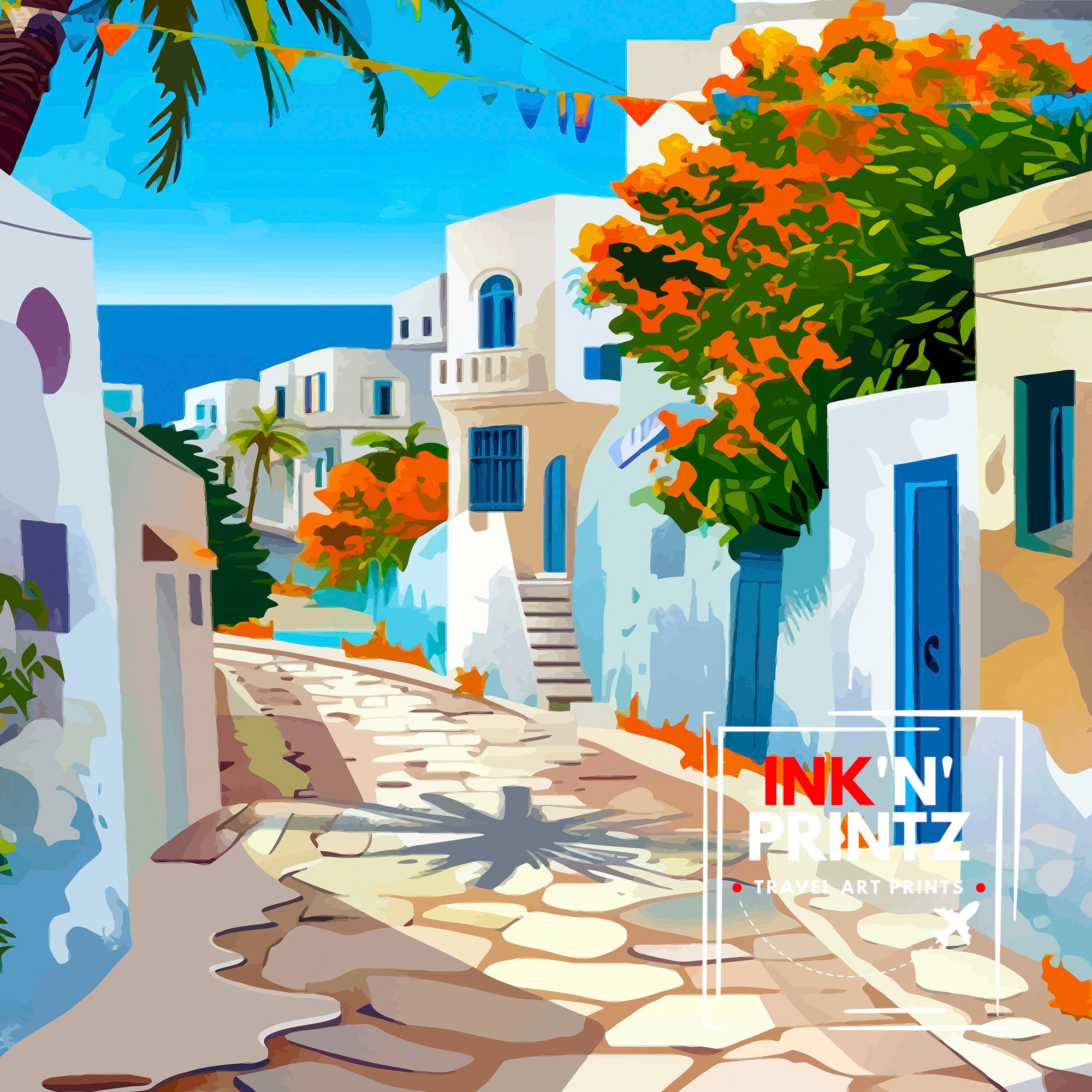 Tunisia Travel Print Wall Decor Wall Art Tunisia Wall Hanging Home
