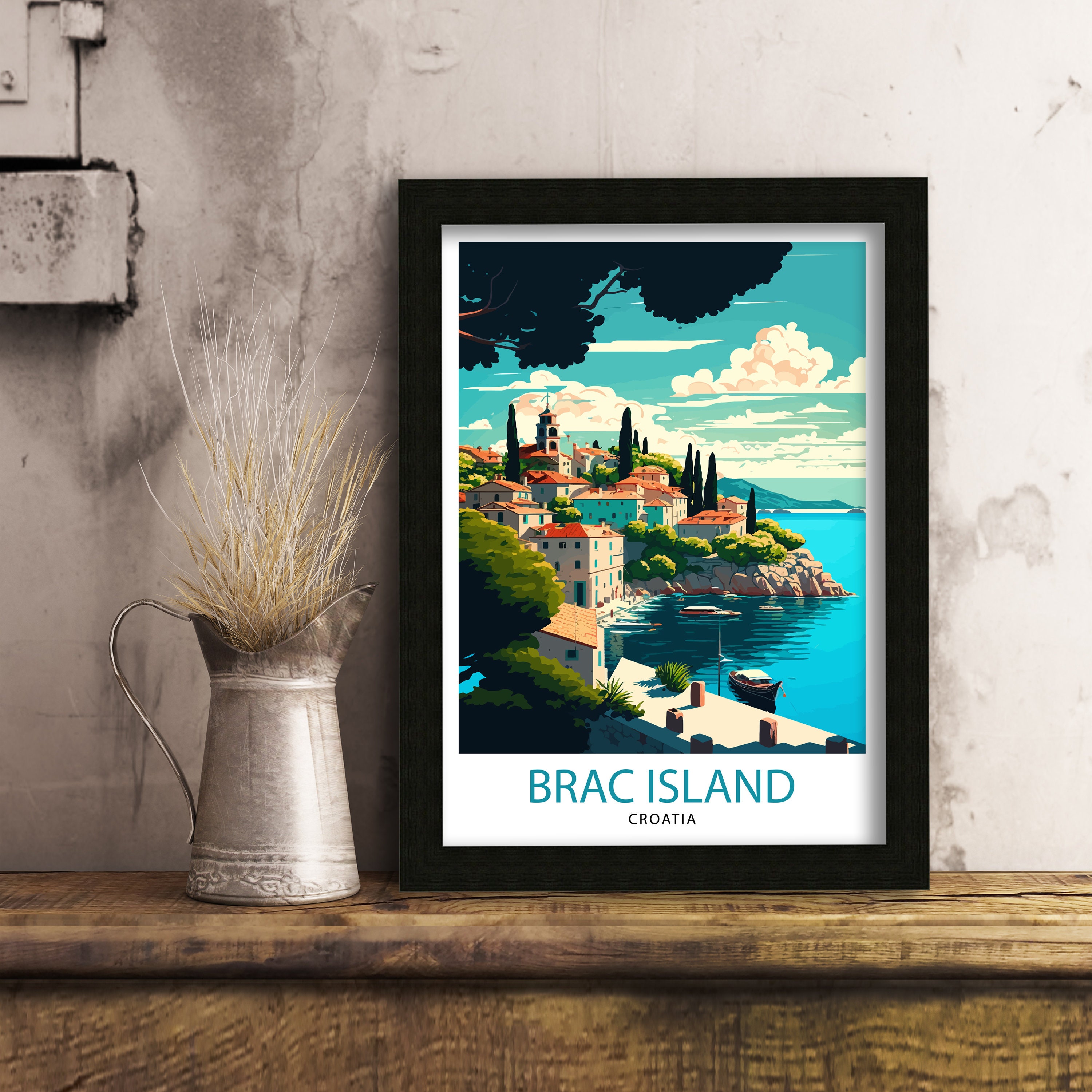 Discover Ile De Brac Croatie Paysage Voyage Vintage Poster