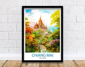 Chiang Mai Thailand Travel Print Chiang Mai Wall Decor Chiang Mai Poster Thailand Travel Prints Chiang Mai Art Print Chiang Mai Illustration