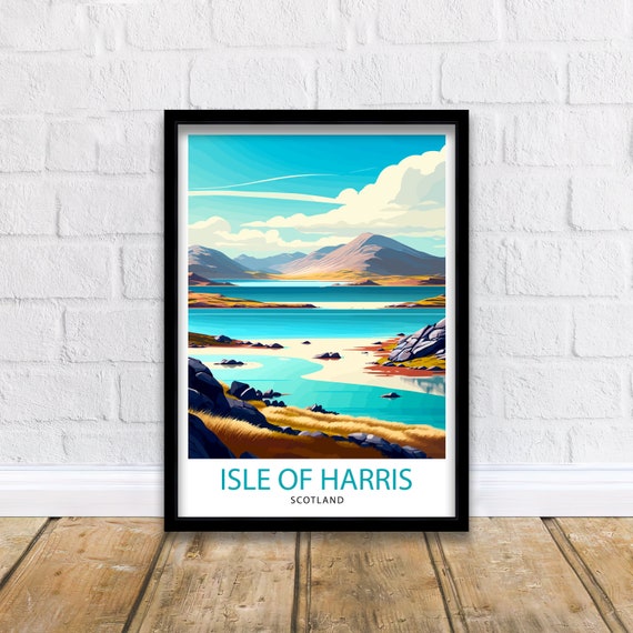 Isle of Harris Scotland Travel Print  Harris Wall Art Scotland Travel Poster Isle of Harris Art Print Gift for Scotland Travelers