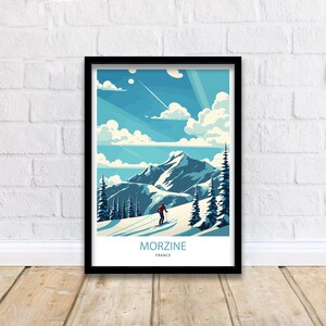 Morzine France Travel Print,  France, Morzine Ski poster, Ski Resort print, Morzine France, Wall Art, Art Print