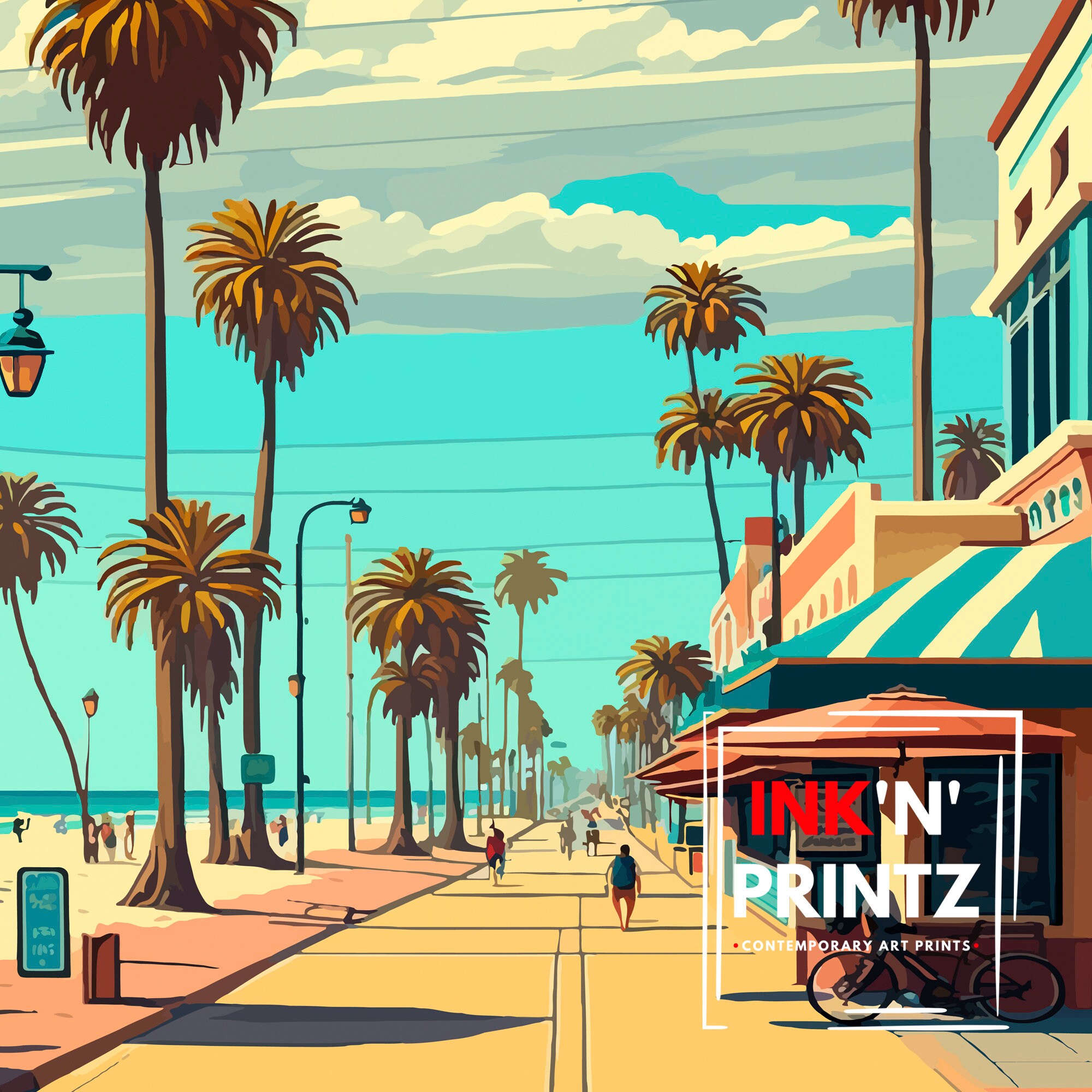 Venice Beach California Travel Print Venice Beach Wall Art Etsy UK