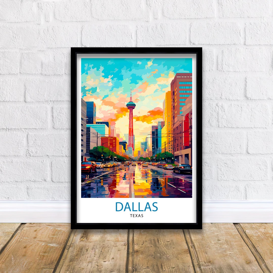 Dallas Texas Travel Print| Dallas Wall Decor Dallas Poster USA Travel ...