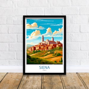 Siena Italy Travel Print  Siena Wall Decor Siena Poster Tuscany Travel Prints Siena Art Print Siena Illustration Siena Wall Art Italy Print