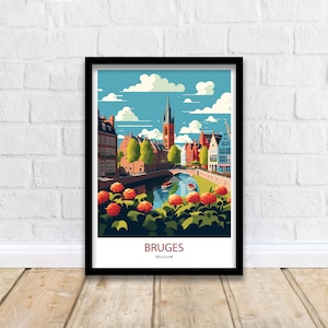 Bruges Belgium Travel Poster, Art Print , Wall Art, Art Print