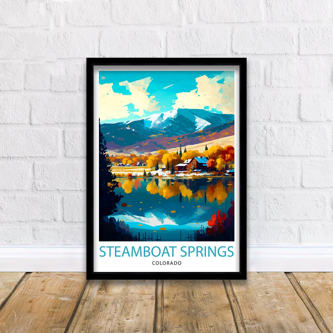 Steamboat Springs Colorado Travel Print Ski Resort Wall Decor Rocky