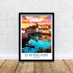 St. Peter Port Guernsey Travel Print  Guernsey Wall Decor St. Peter Port Poster Channel Islands Travel Prints Guernsey Art Print