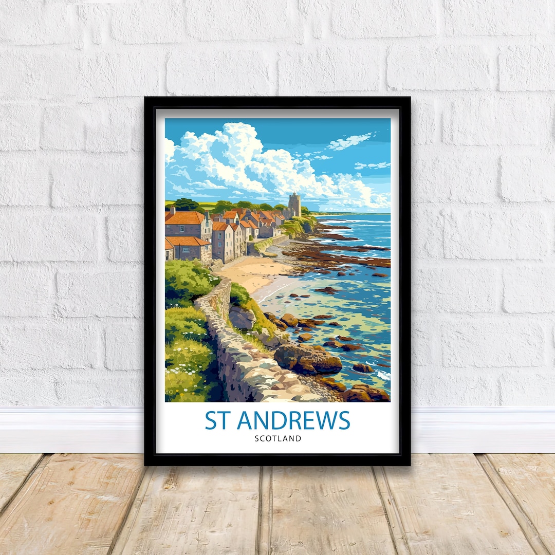 St Andrews Fife Travel Print St Andrews Wall Decor St Andrews Poster ...