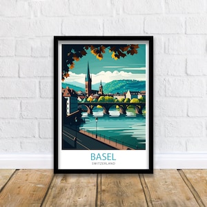 Basel Schweiz Reise Poster Kunst Basel Schweiz Reise Poster Geschenk für Basel Schweiz Home Decor