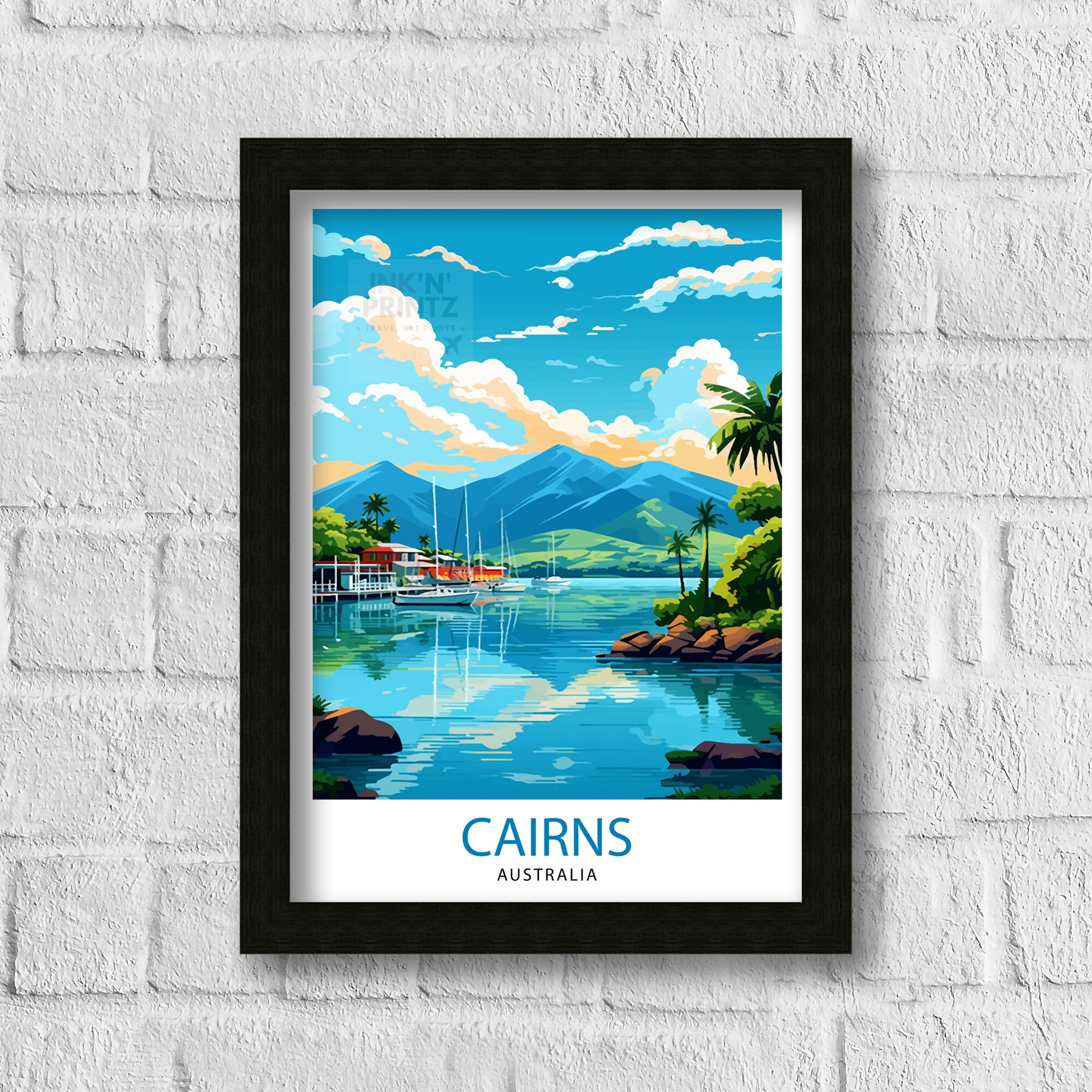 Cairns Australia Travel Print Tropical Wall Decor Cairns Poster