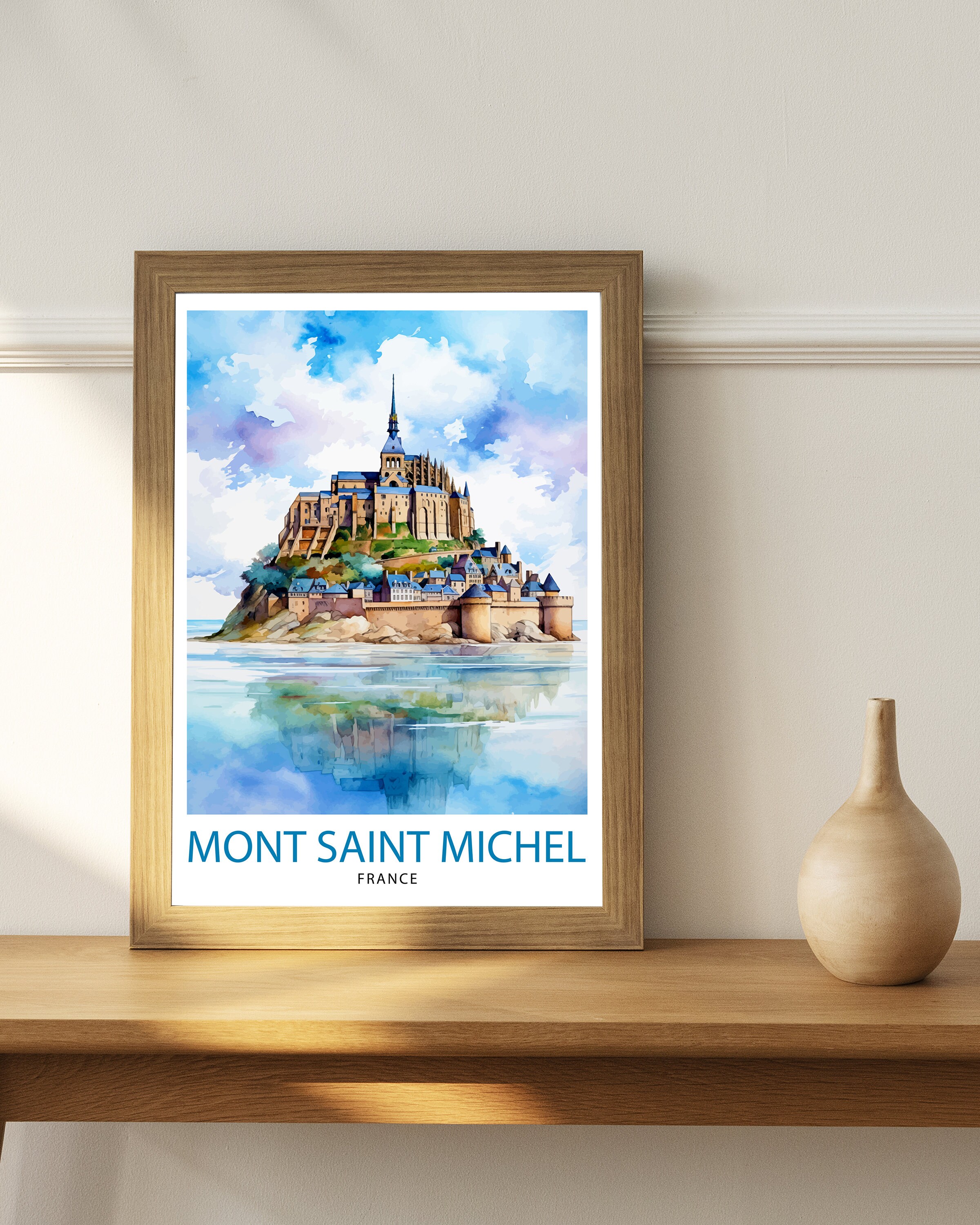 Mont Saint-michel Travel Print Mont Saint-michel Wall Art Mont